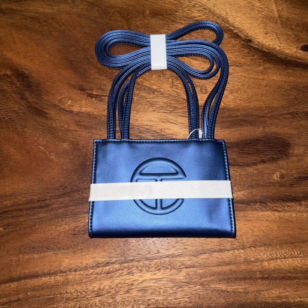 Telfar mini tote in Navy